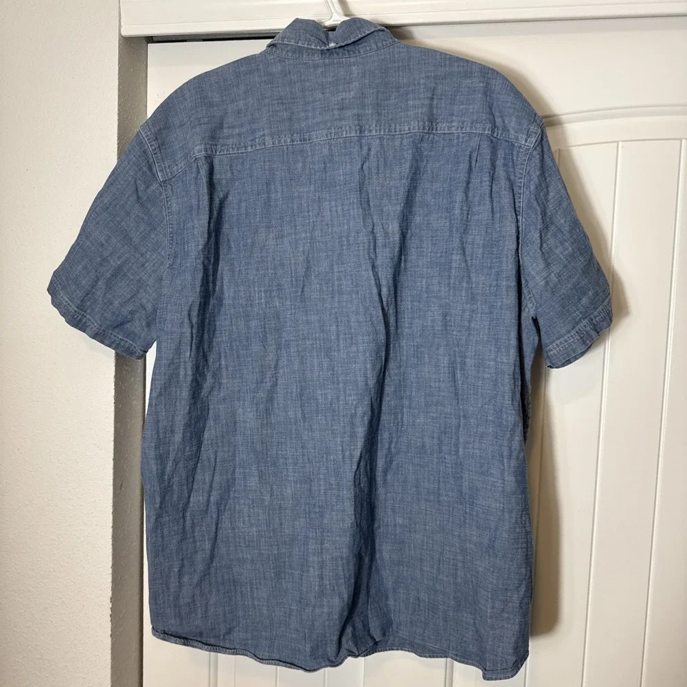 LL Bean Traditional Fit Denim Short Sleeve Button Down XXL-Regular